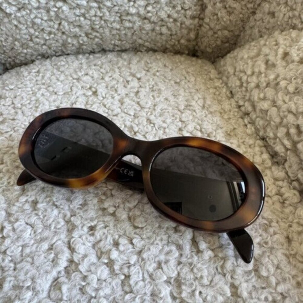 Celine triomphe oval tortoise sunglasses